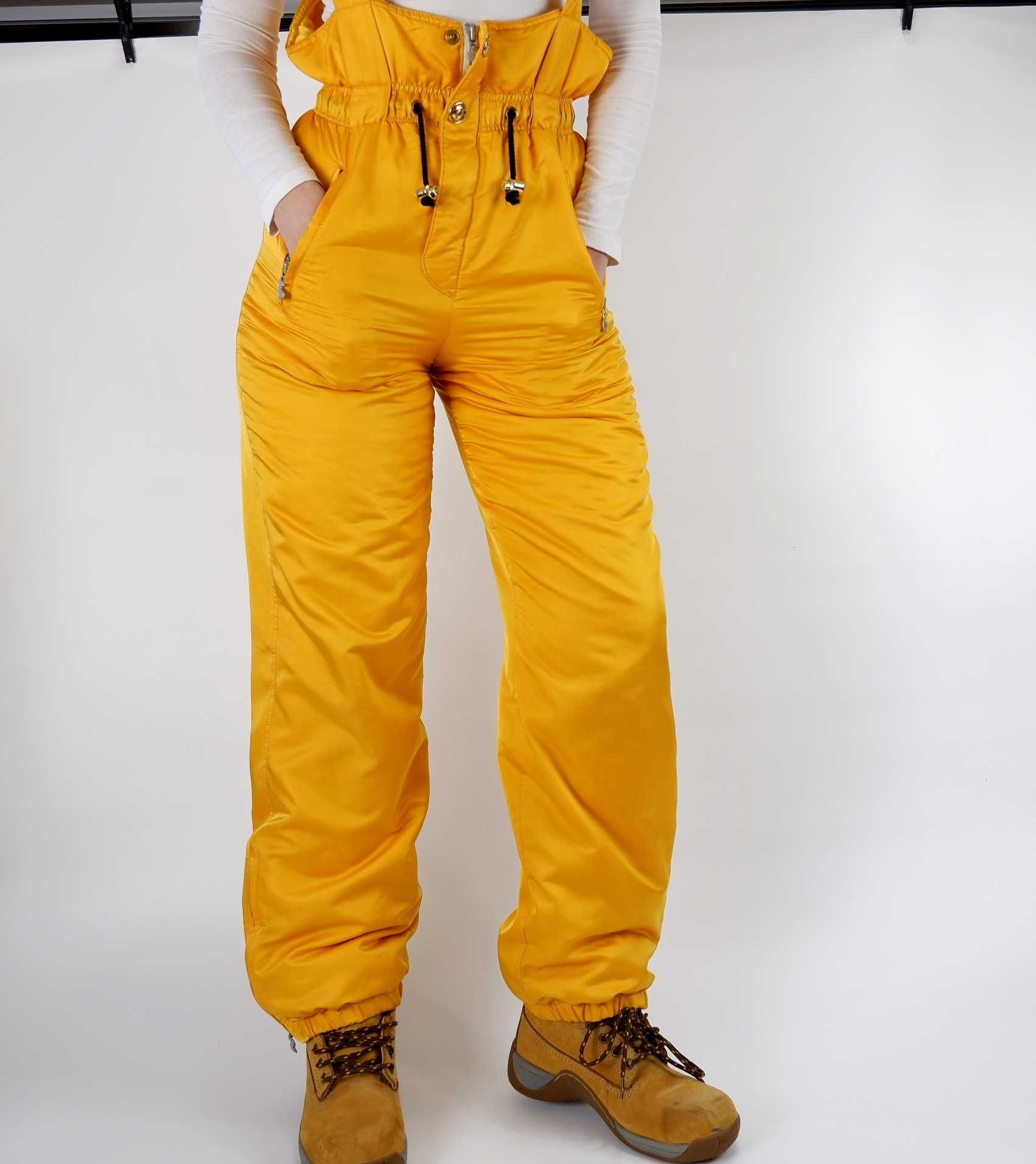 Желтый зимний теплый яркий комбинезон штаны женский S Австрия Sportalm