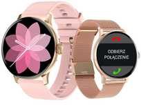 ZEGAREK SMARTWATCH z funkcją Dzwonienia RÓŻOWY ZŁOTY damski PL Menu