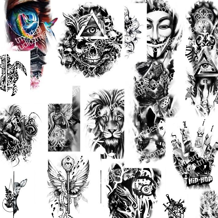 Indywidualny graficzny projekt tatuażu , rysunek  projekt tatuaż tatto