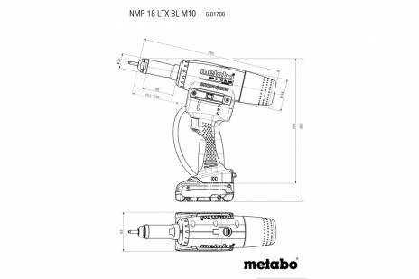 Pistola cravar porcas cravar METABO NMP 18 LTX BL M10 + car e 2bat 4Ah