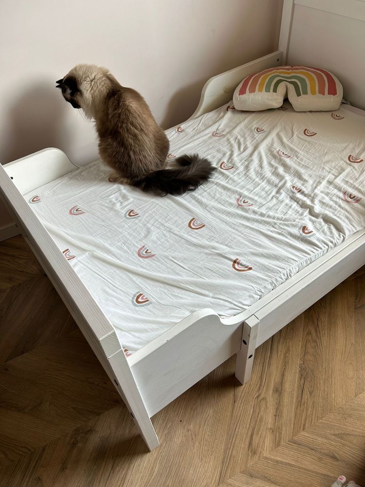 Lozko Ikea sundvik 80x200 rozsuwane z materacem