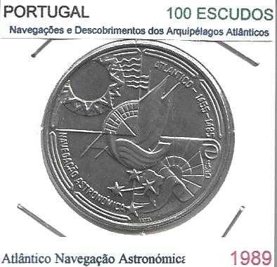 Atlântico - Navegação Astronómica - - - 100$00 - 1989 - - - - - Moeda