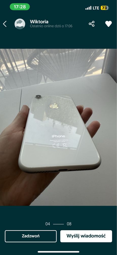Iphone XR komplet + 8 etui case bateria 77% kabel iphon X xs Apple 64