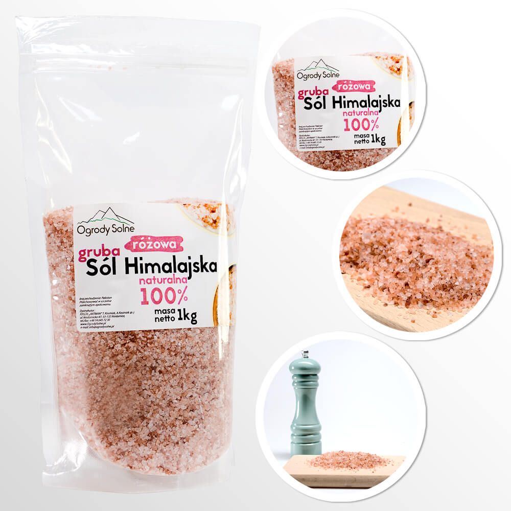 Sól w worku - himalajska różowa gruba - 1 kg