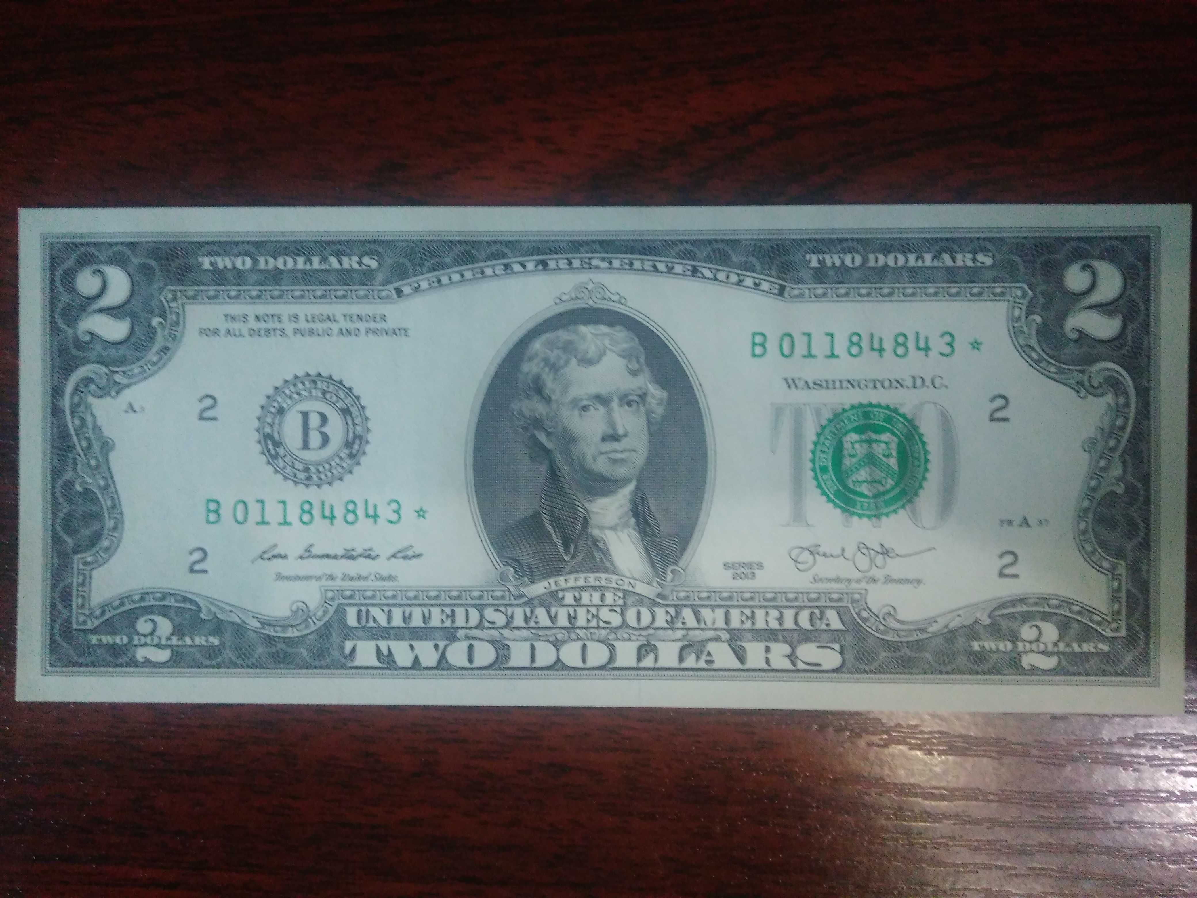 Банкноты 1, 2 доллара замещения со звездой на удачу, 1, 2, 10 долларов