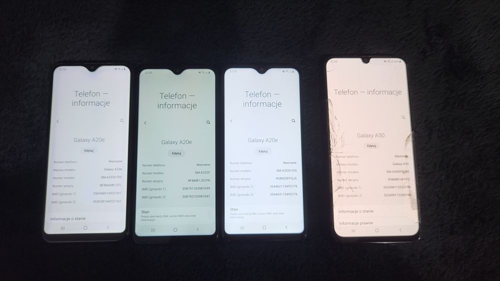 Samsung Galaxy A20E (3x) Galaxy A50 (1x)