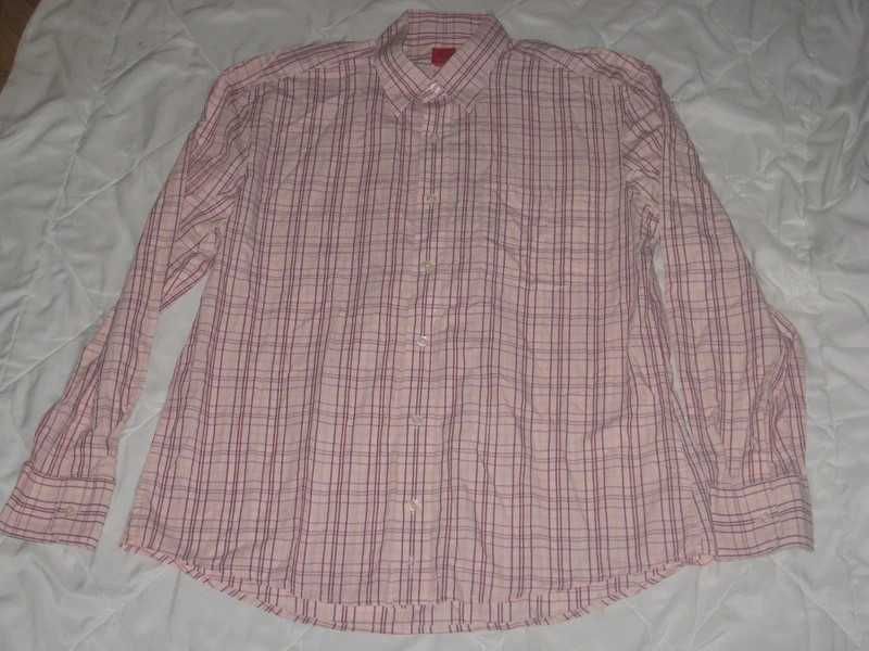 koszula długi rękaw kratka Esprit kieszonka XXL 2XL bawełna klata 124