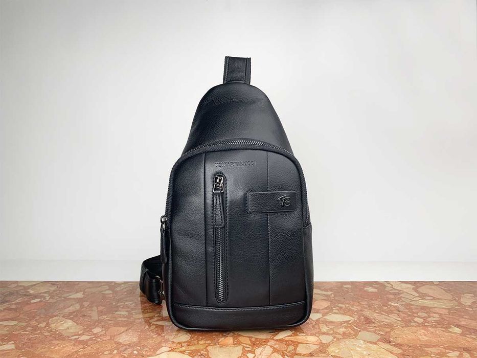 Сумка слінг шкіряна рюкзак 1 лямка TonyBellucci T5220 сумка слинг кожа