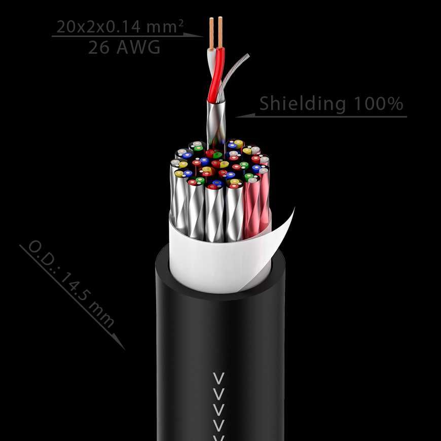 Kabel wieloparowy Roxtone SFBN1204L20 multicore 20m pyta instrumental