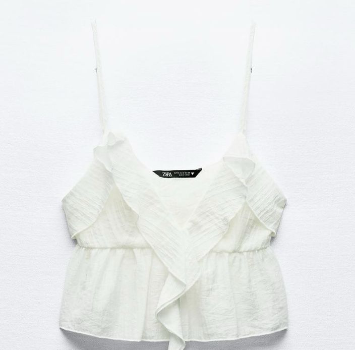 Top branco Zara, tamanho S