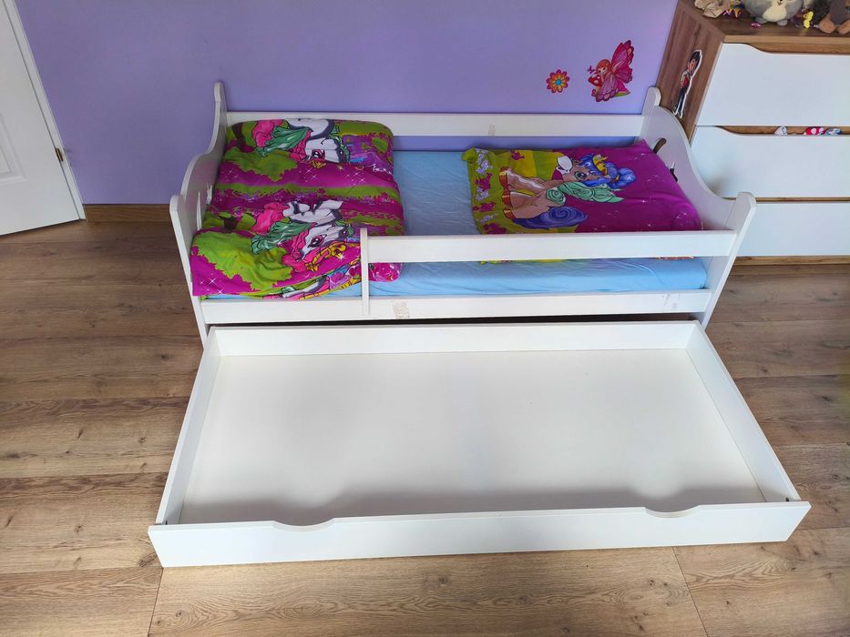 ŁÓŻECZKO dziecięce białe ŁÓŻKO GWIAZDKA , MATERAC 160x80