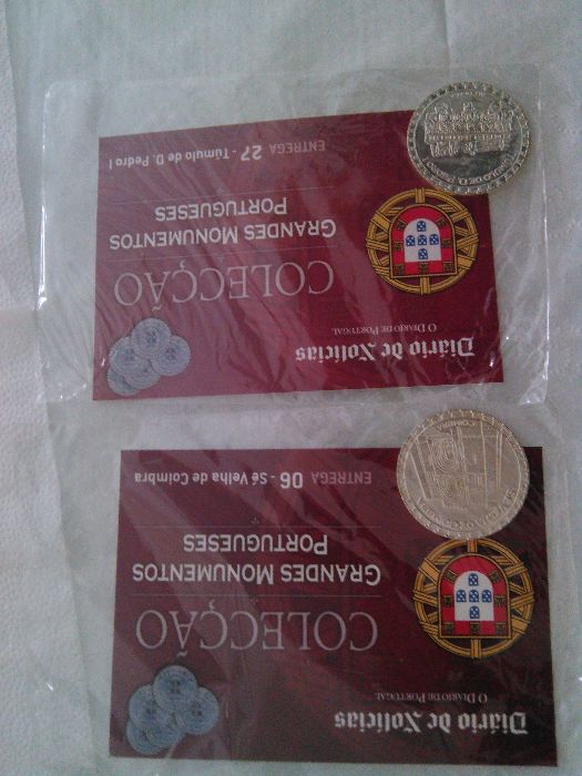 12 Medalhas de coleção com 3 centímetros, com banho de prata