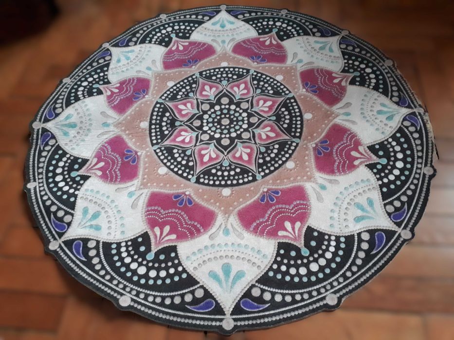 dywanik okrągły indyjski wzór