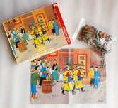 Antigo Puzzle Tintin e o Loto Azul ~ com Poster ~ Anos 80 ~ RARO