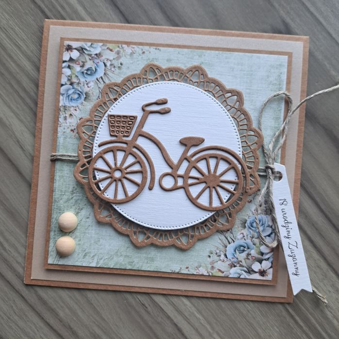 Personalizowana kartka z rowerem.