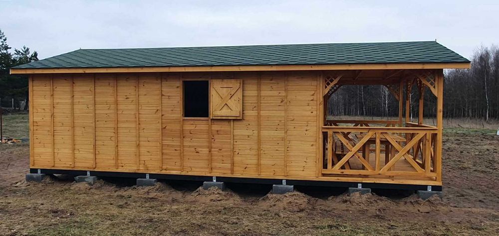 Domek letniskowy ogrodowy 8×4 m z tarasem Altana 32 m2 altanka taras