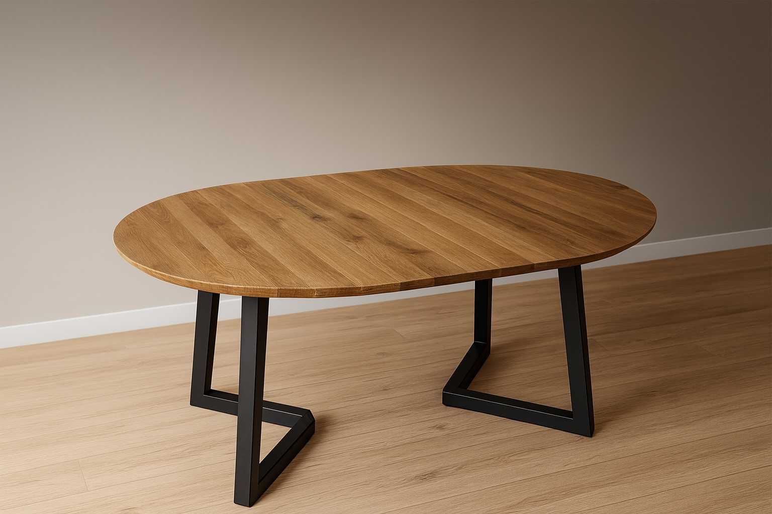Stół Dębowy Okrągły LOFT, 100% Lite Drewno, Różne Wymiary, Rozkładany.