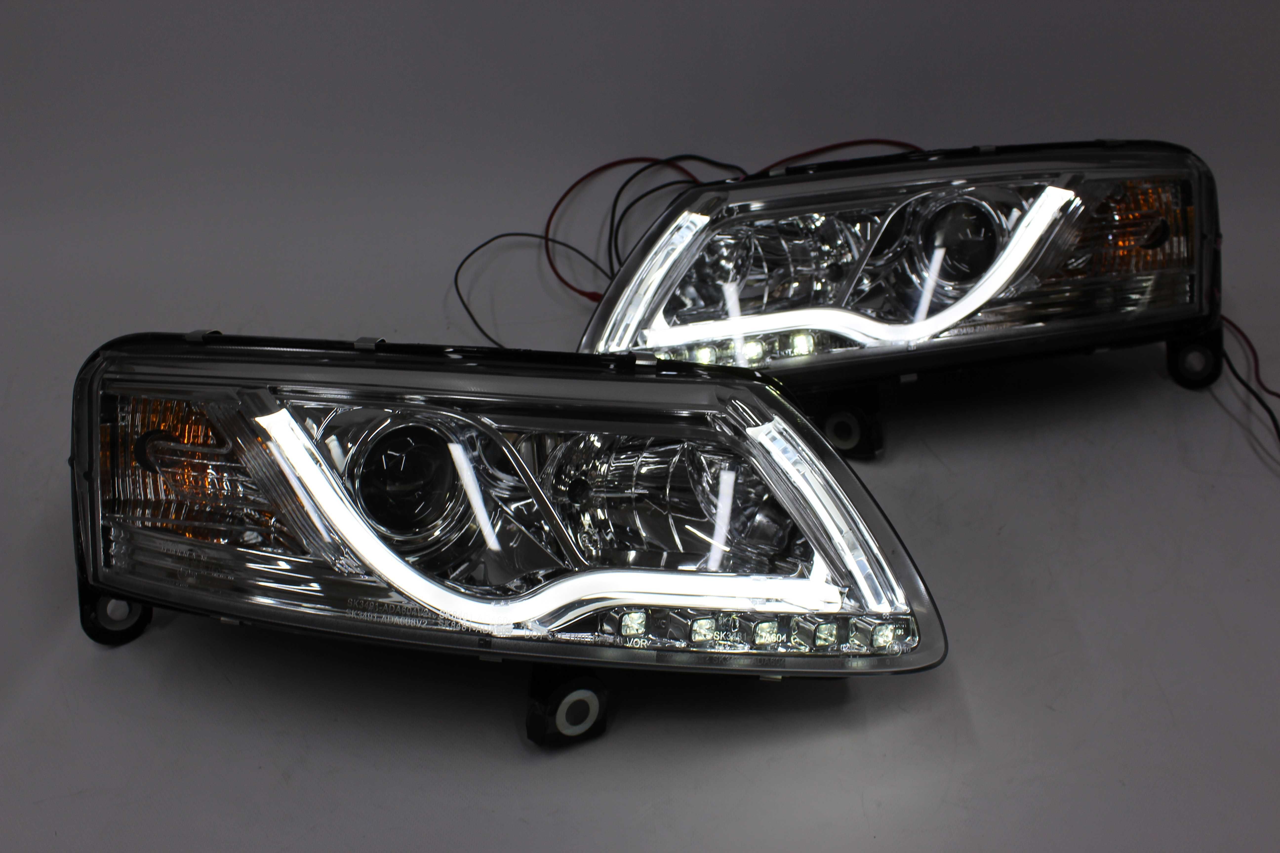 Lampy przednie przód AUDI A6 C6 04-08 XENON D2S DRL LED BAR NEON NOWE