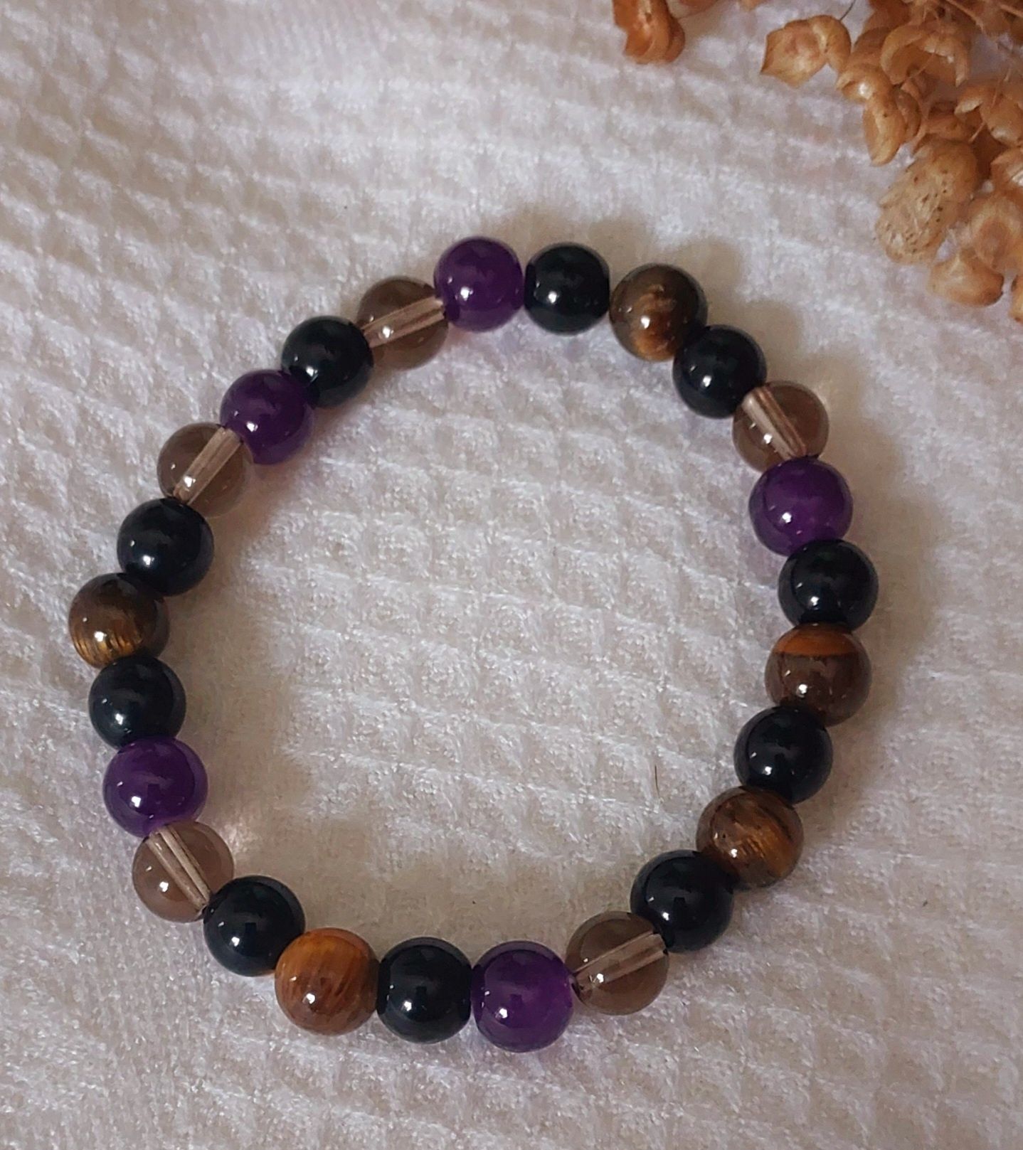 Pulseira com pedras olho de tigre