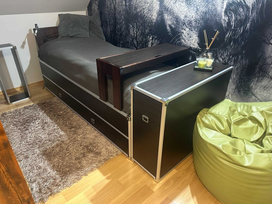 Komplet mebli młodzieżowych VOX DJ Metalic + łóżko z materacami