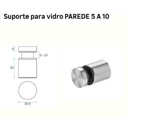 2 Suportes para vidro em aço - novos