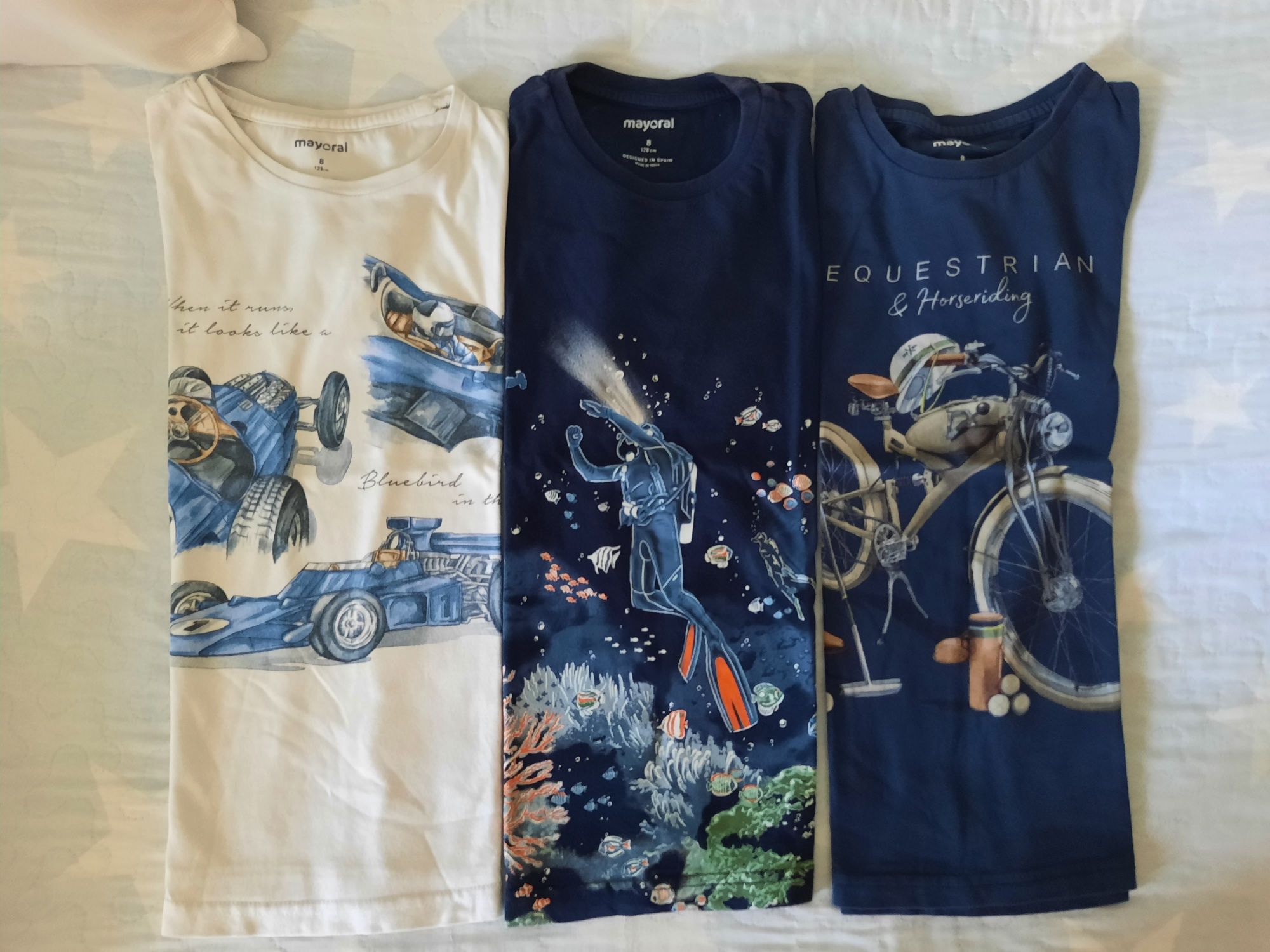 Conjunto de 3 t-shirts e 1 polo, da Mayoral - 8 anos
