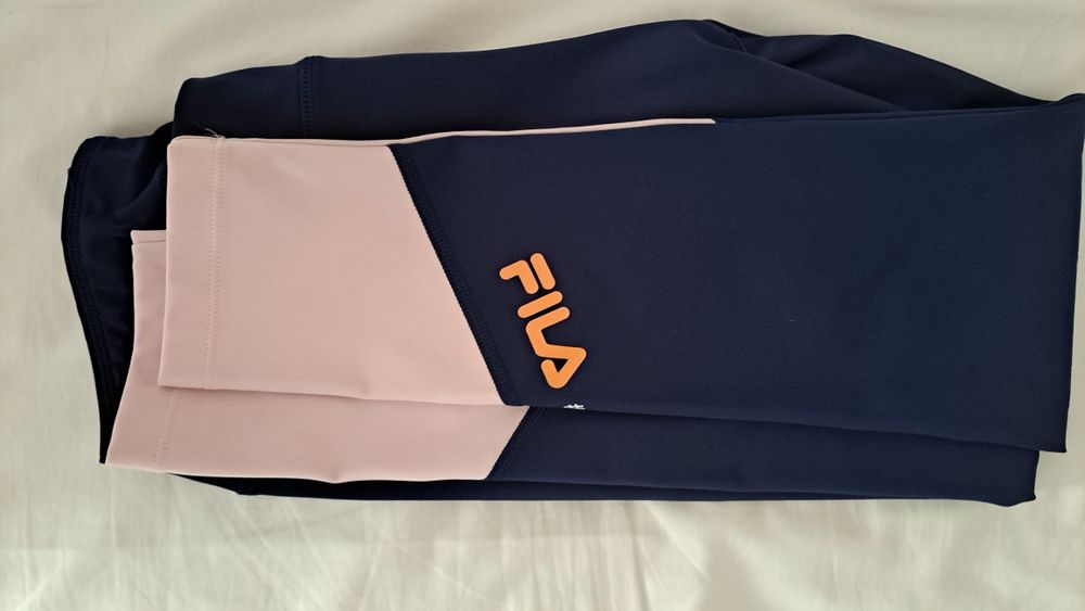 Leggins azul marinho e rosa FILA 16 anos- NOVO