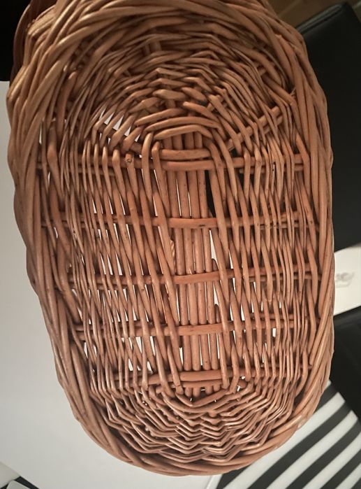 Koszyk Wiklinowy owalny z rączką 38x39x21 cm NOWY