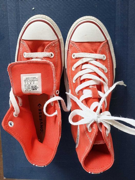 Высокие оранжевый кеды converse подростковые оригинал