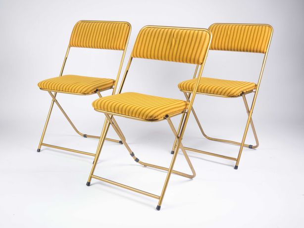 Składane francuskie krzesła Lafuma vintage design retro