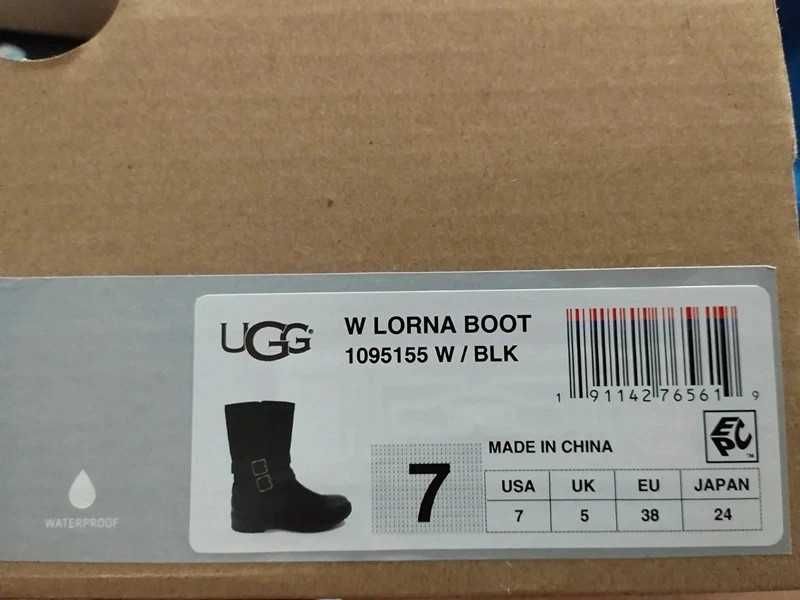 NOWE UGG Lorna Waterproof Bootie Black Suede Leather