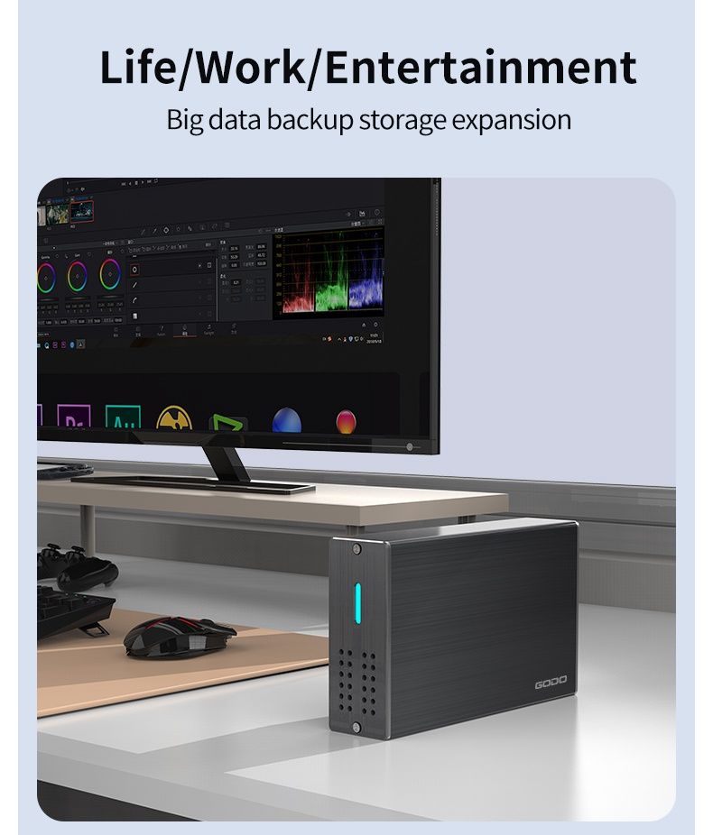 Godo 2.5 карман/nas/raid 0 до 16 терабайт (8+8)