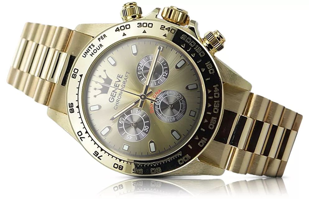 Złoty zegarek z bransoletą męski 14k Geneve mw014ydgb&mbw015y Poznań