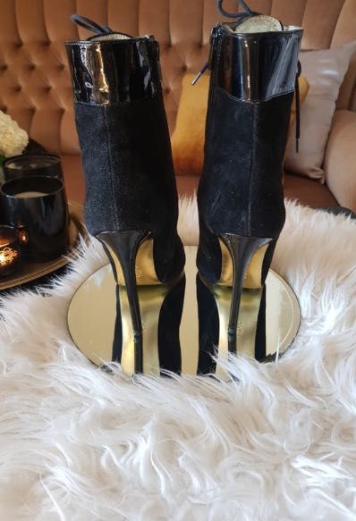 Versace for H&M wiązane buty botki skóra złoto lux 39