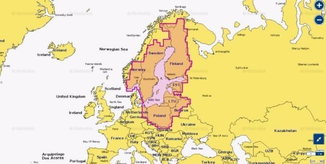 Mapa Bałtyku, Rugia, Polska, Szwecja, itd. Navionics+ NAEU644L