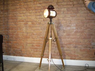 Stara XIXw. lampa powozowa- stojąca loft industrialna vintage