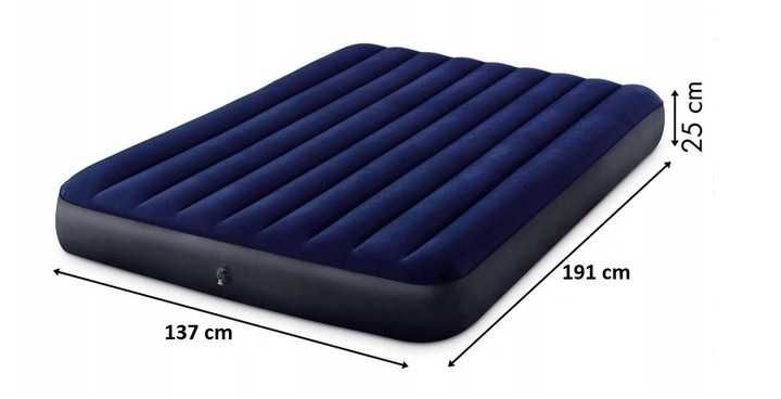 NOWY MATERAC dmuchany DWUOSOBOWY Intex 137 x 191 x 25 cm | Dla 2 osób