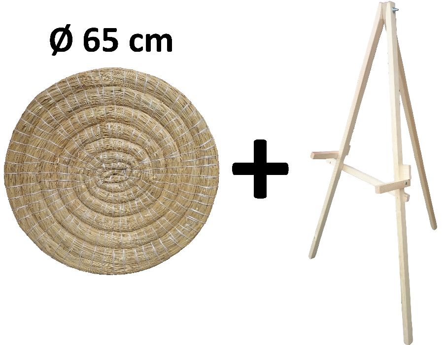 Mata łucznicza słomiana Ø 65 cm ze stojakiem