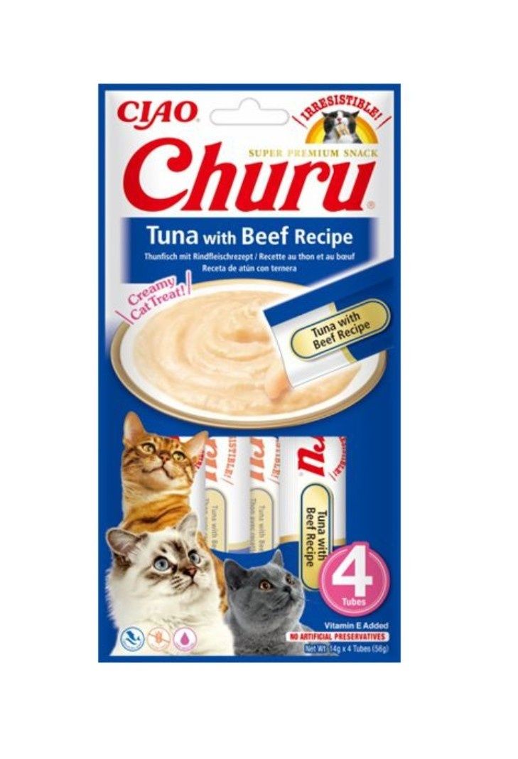 kremowy przysmak dla kota Churu o smaku tuńczyka z wołowiną.