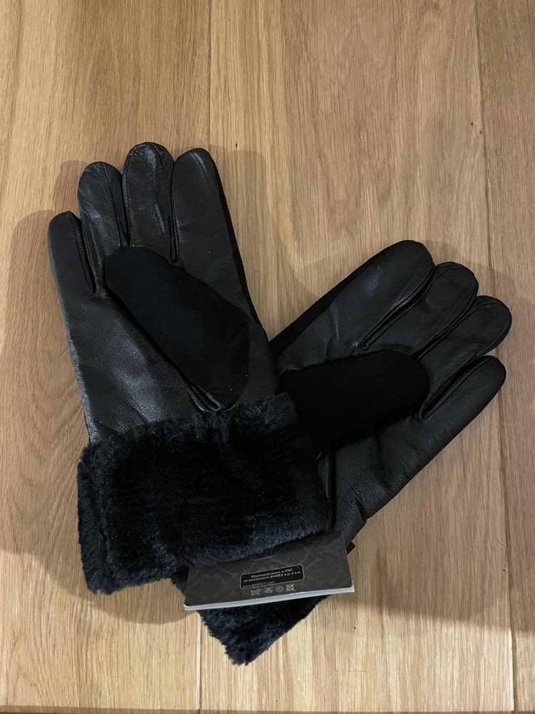 Rękawiczki skórzane czarne