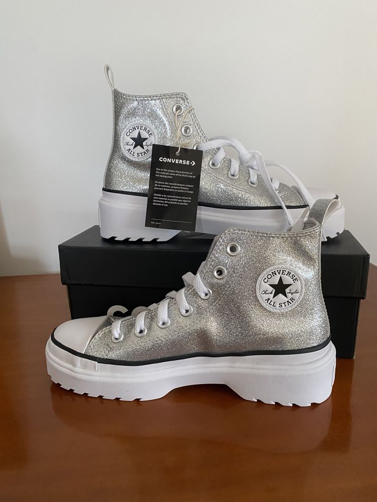 Tenis bota all star prateado converse NOVOS