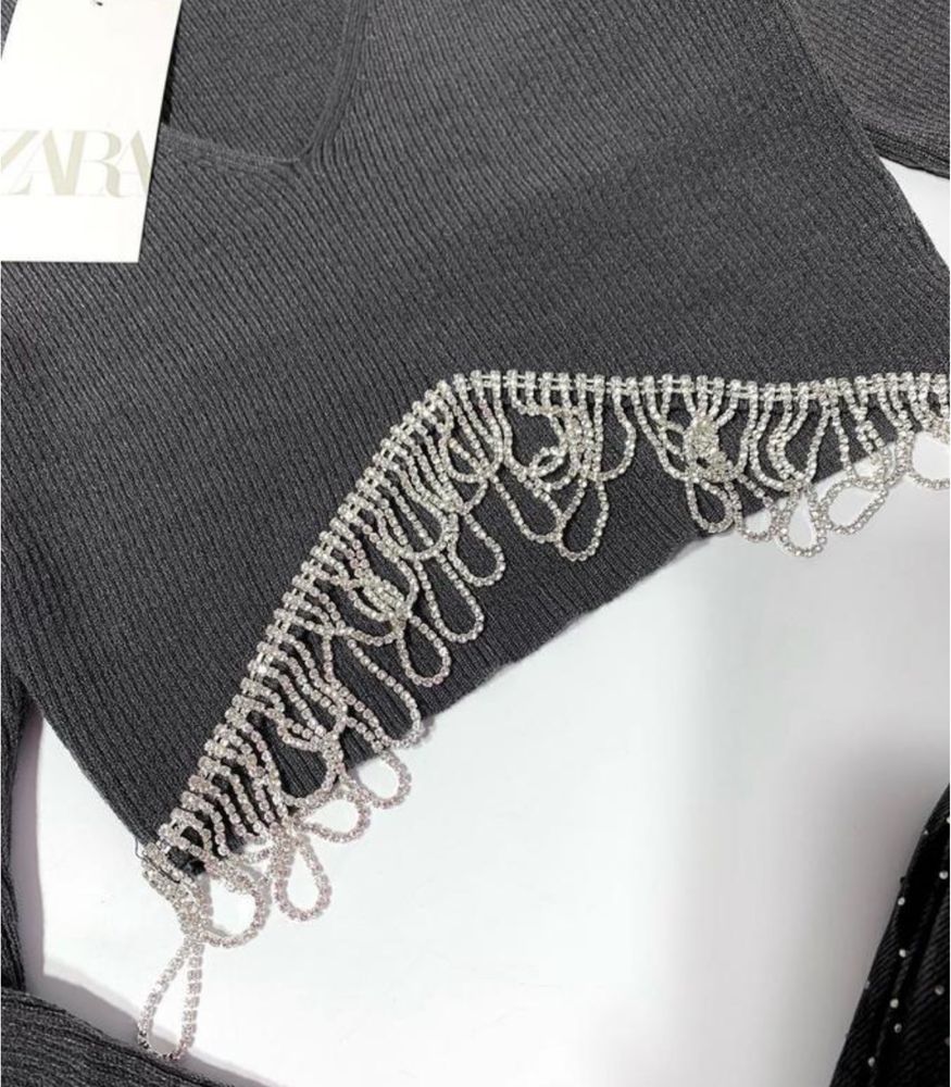 Топ зі стразами кофта zara l