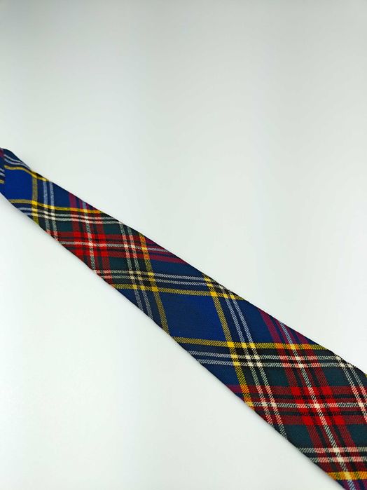 Szkocki wełniany krawat w kratkę tartan wrz150