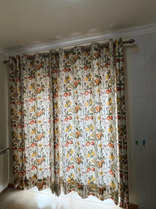 Cortinado para cozinha de linho