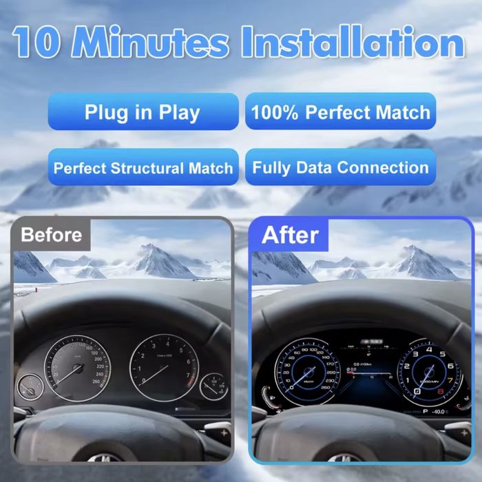 CarPlay Приборная панель Led BMW E series e70 e60 e90 Цифрова приборка