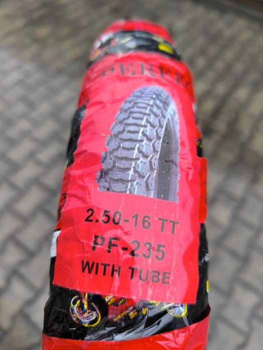 Шина з камерою 2.50-16 Taiwan PF-235 6 PR до мопеда Карпати Верховина