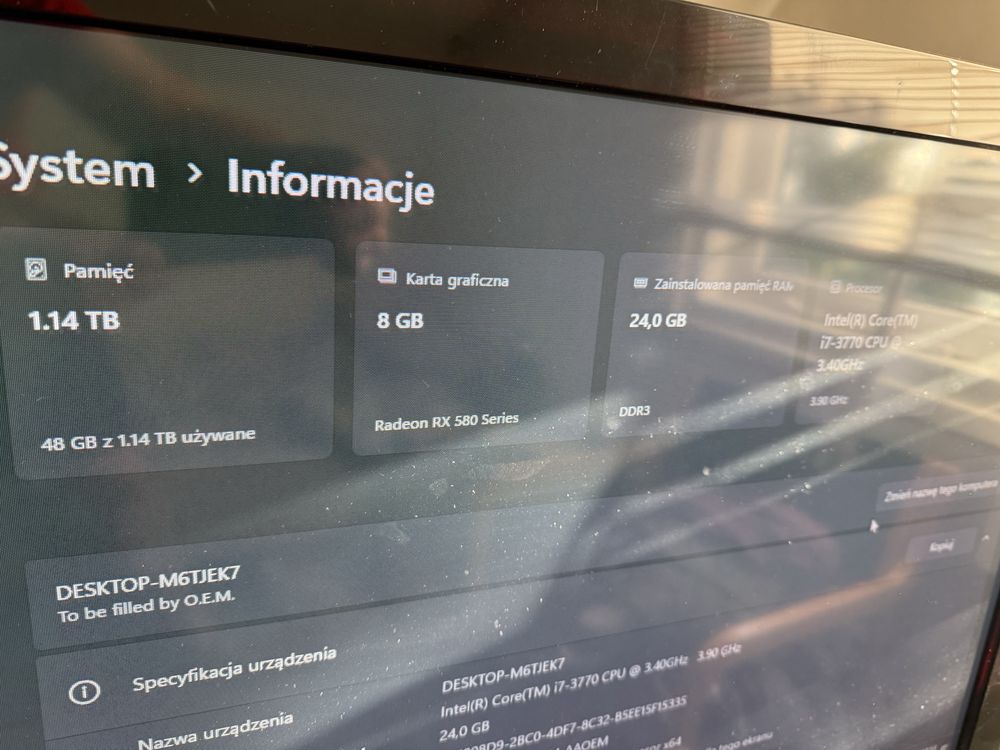 Komputer stacjonarny  PC i7