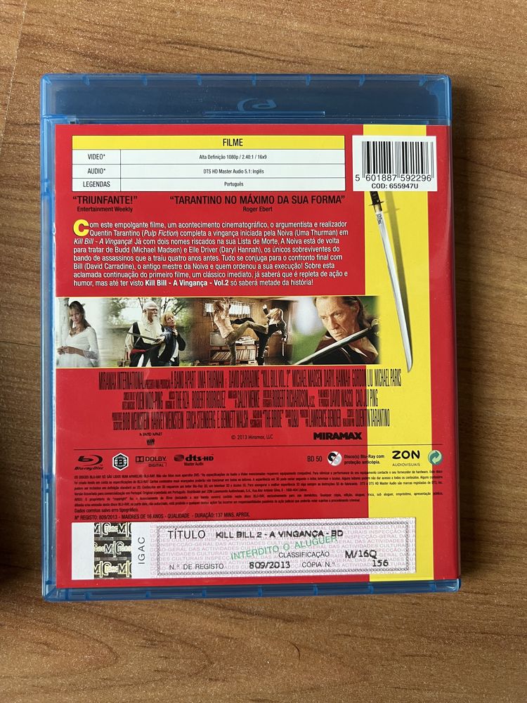 Kill Bill a Vingança Volume 2 Blu-ray com legendas Português