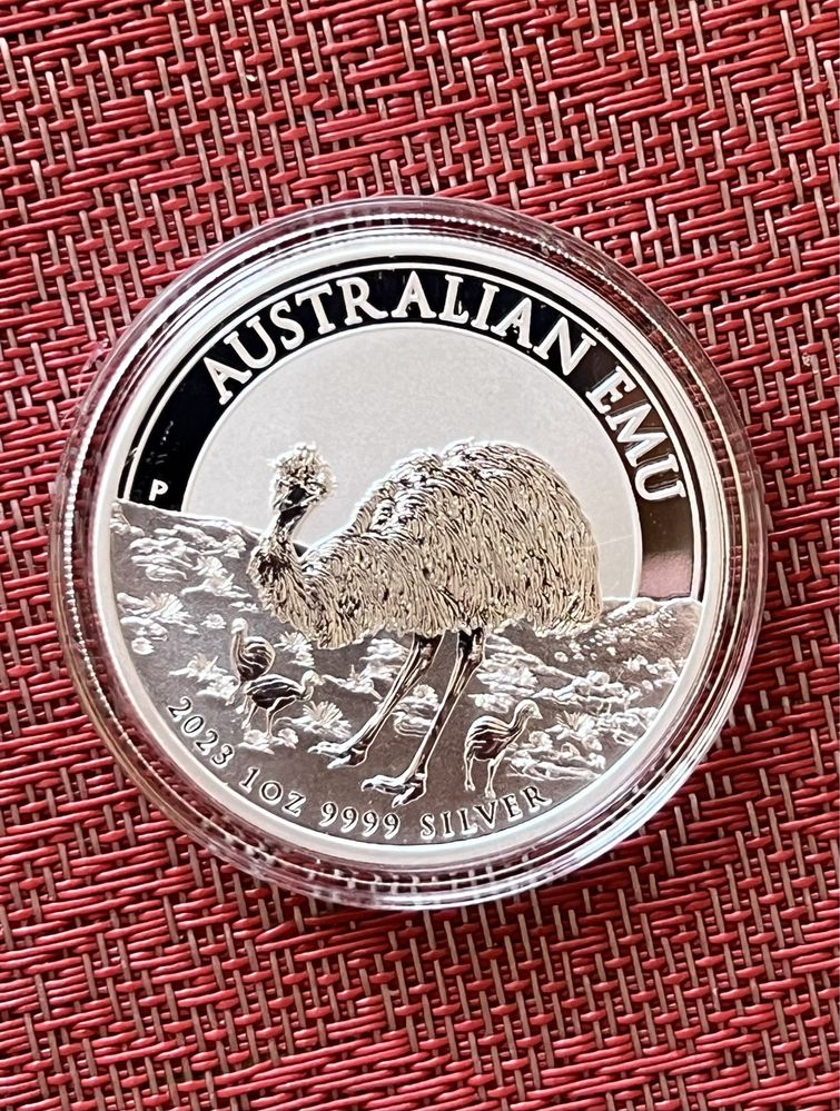 Австралийский  Страус  - серебряная монета