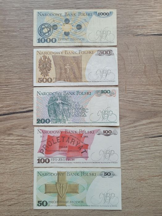 Zestaw banknotów z PRL 50-1000  oryginalne